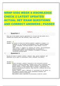 NRNP 6566 WEEK 8 KNOWLEDGE CHECK 2 LATEST UPDATED  ACTUAL SET EXAM QUESTIONS  AND CORRECT ANSWERS | PASSED