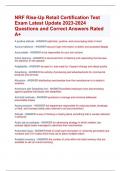 NRF Rise-Up Retail Certification Test  Exam Latest Update 2023-2024  Questions and Correct Answers Rated  A+