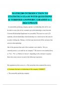 MATH1280 INTRODUCTION TO  STATISTICS EXAM WITH QUESTIONS  & VERIFIED ANSWERS | GRADED A+ |  2024 UPDATE