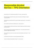 Responsible Alcohol Service -- TPG Orientation