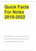 Quick Facts For Nclex 2019-2022