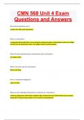 CMN 568 Unit 4 Exam Questions and Answers