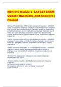 MSN 610 Module 2 LATEST EXAM  Update Questions And Answers | Passed