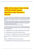 MSN 610 Cardiac Flash Cards LATEST EXAM Update  Questions And Answers | Passed