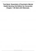 Test Bank: Essentials of Psychiatric Mental Health Nursing (3rd Edition by Varcarolis) Chapter 1-28 Q&A with Rationale.