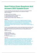 Heart Failure Exam Questions And  Answers 2023 Updated Exam