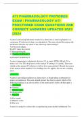 ATI PHARMACOLOGY PROTORED  EXAM / PHARMACOLOGY ATI  PROCTORED EXAM QUESTIONS AND CORRECT ANSWERS UPDATED 2023 |2024