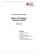 AHA Basic Life Support Exams A and B: Answered Updated.