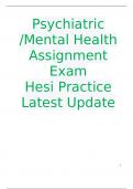 HESI Psychiatric/Mental Health Assignment Exam 2023/2024