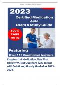 Chapters 1-4 Medication Aide Final Review VA Test Questions (223 Terms) with Solutions; Already Graded a+ 2023-2024. 