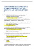 ATI RN COMPREHENSIVE PREDICTOR RETAKE WITH NGN 2023-2024 100+ QUESTIONS AND ANSWERS//GRADED A+