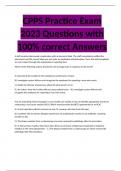 CPPS Practice Exam 2023 Questions with 100% correct Answers