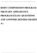 BODY COMPOSITION PROGRAM MILITARY APPEARANCE PROGRAM EXAM / QUESTIONS AND ANSWERS 2023/2024 GRADED A+