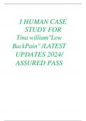 I HUMAN CASE STUDY FOR Tina william"Low BackPain" /LATEST UPDATES 2024/ ASSURED PASS