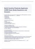 North Carolina Pesticide Applicator CORE Exam Study Questions and Answers