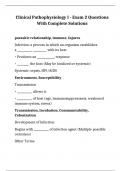 Clinical Pathophysiology I - Exam 2 Questions With Complete Solutions