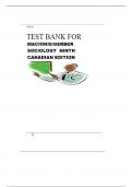 Test Bank for Sociology, Ninth Canadian Edition by Macionis & Gerber