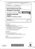 EDEXCEL A LEVEL ENGLISH LANGUAGE PAPER 3 2023 MARK SCHEME 