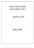 PSYC 1001 EXAM ( WALDEN UNI ) QNS & ANS 20232024