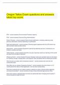 Oregon Tattoo Exam questions and answers latest top score.