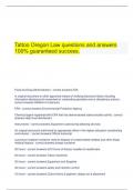   Tattoo Oregon Law questions and answers 100% guaranteed success.