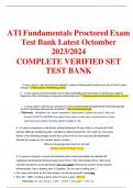 ATI Fundamentals Proctored Exam Test Bank Latest Octomber 2023/2024  COMPLETE VERIFIED SET  TEST BANK