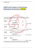 NRNP 6541 Week 11 Final Exam (Questions & Answers) Fall Qtr