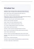 PE Softball Test Questions with correct  Answers