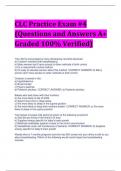 CLC Practice Exam #4 (Questions and Answers A+ Graded 100% Verified)