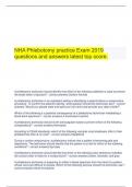  NHA Phlebotomy practice Exam 2019 questions and answers latest top score.