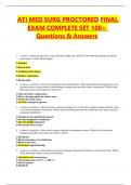 ATI MED SURG PROCTORED FINAL EXAM COMPLETE SET 100+ Questions & Answers