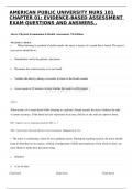 AMERICAN PUBLIC UNIVERSITY NURS 101 CHAPTER 01: EVIDENCE-BASED ASSESSMENT EXAM QUESTIONS AND ANSWERS..