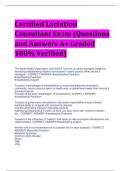 Certified Lactation Consultant Exam (Questions and Answers A+ Graded 100% Verified)