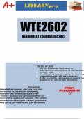 WTE2602 Assignment 2 (COMPLETE ANSWERS) Semester 2 2023 - DUE 20 November 2023