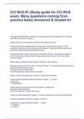 CCI RCS #1 (Study guide for CCI RCS exam. Many questions coming from practice tests) Answered & Graded A+