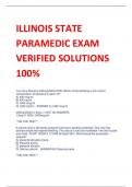 ILLINOIS STATE  PARAMEDIC EXAM VERIFIED SOLUTIONS  100%