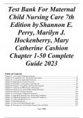Test Bank For Maternal Child Nursing Care 7th Edition by Shannon E. Perry, Marilyn J. Hockenberry, Mary Catherine  Cashion Chapter 1-50 Complete Guide 2023