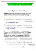 Gizmo - Student Exploration Balancing Chemical Equations-with 100% verified solutions-2023 
