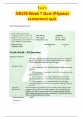 Exam NR509 Week 7 Quiz /Physical assessment quiz