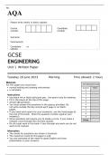 AQA GCSE ENGINEERING Unit 1 JUNE 2023 QUESTION PAPER: Written Paper