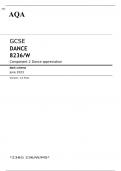 AQA GCSE DANCE 8236/W Component 2 JUNE 2023 MARK SCHEME: Dance appreciation