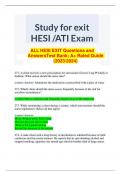 ALL HESI EXIT Questions and Answers Test Bank; A+ Rated, Latest 2023/2024