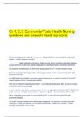  Ch 1, 2, 3 Community/Public Health Nursing questions and answers latest top score.