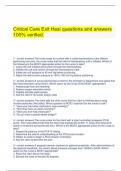  Critical Care Exit Hesi questions and answers 100% verified.
