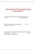 ATI nutrition, ATI Nutrition Proctored Exam Study Set