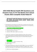 NCLEX HESI Mental Health & Psychiatric Nursing Questions and Answers from V1-V3 Test Banks