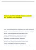 Anatomy Definitions Club Pilates questions and answers well illustrated