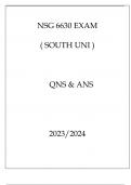 NSG 6630 EXAM ( SOUTH UNI ) QNS & ANS 20232024