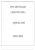 PSYC 1001 EXAM ( SOUTH UNI ) QNS & ANS 20232024.