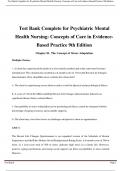 Test Bank Complete for Psychiatric Mental Health Nursing: Concepts of Care in Evidence-Based Practice 9th Edition All Chapters A+